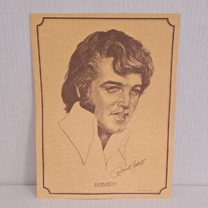 Vintage Elvis Signed Portrait Print
